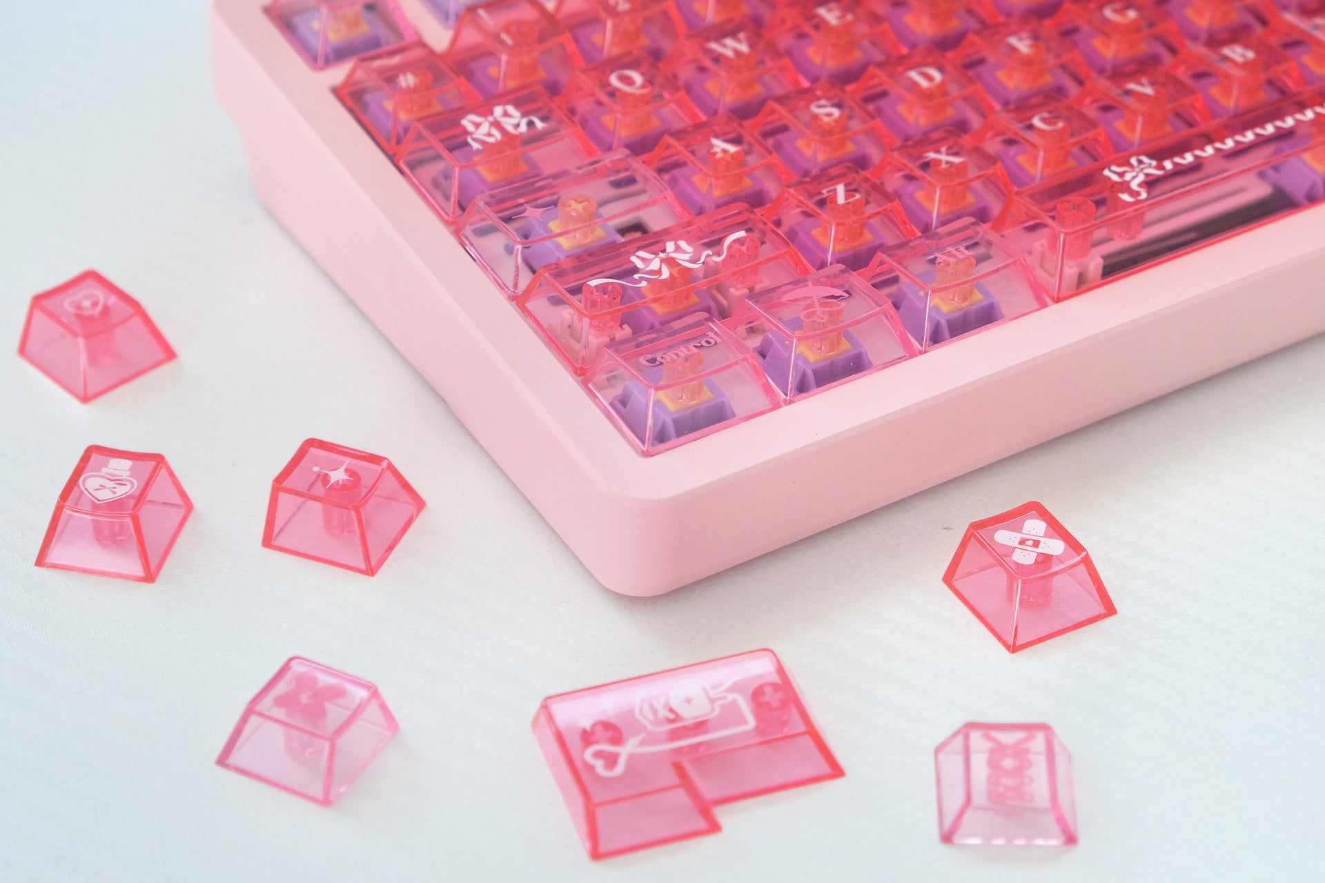 Pink Cat Nurse keycaps